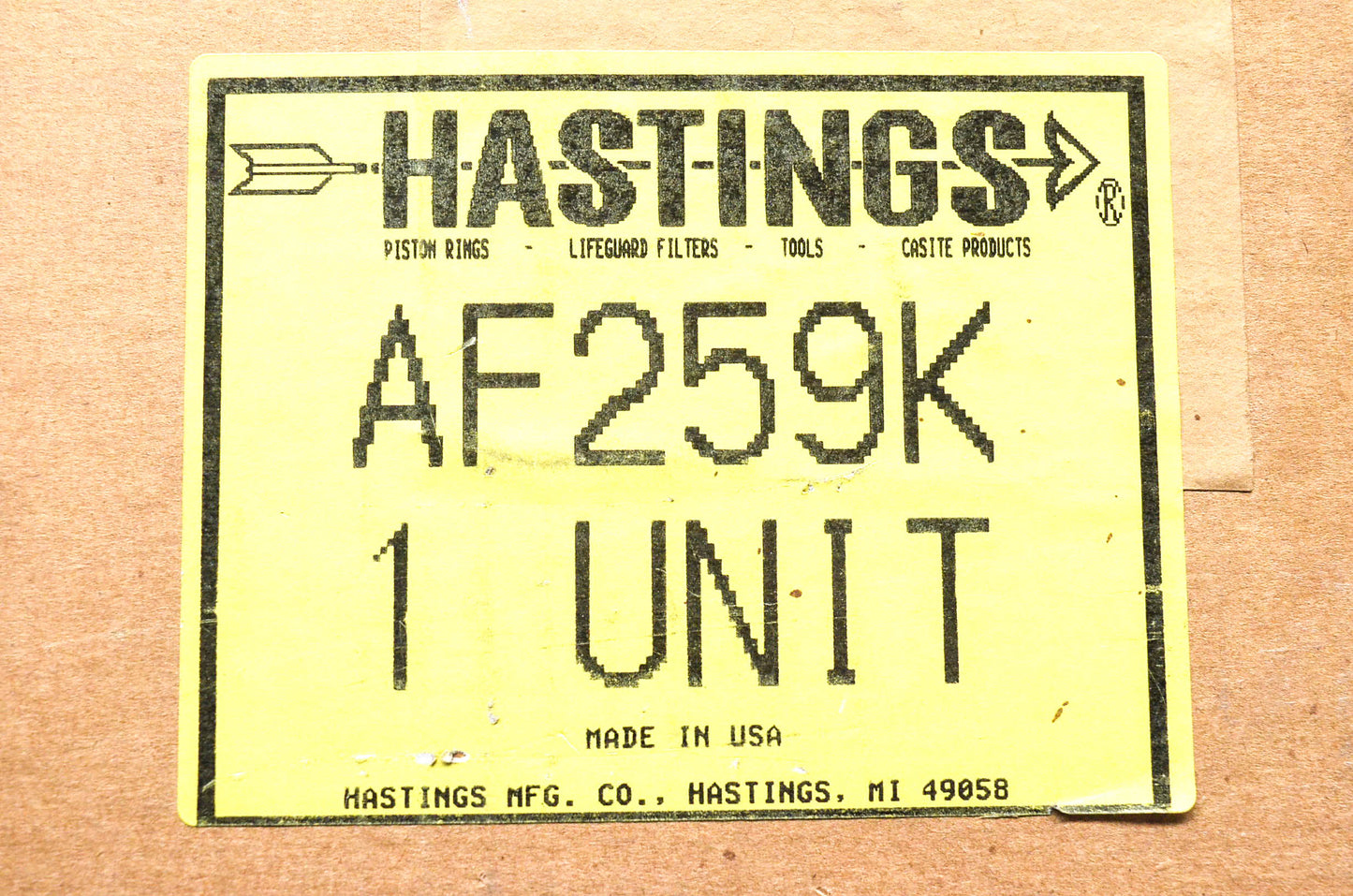 Hastings AF259K Air Filter Kit NOS
