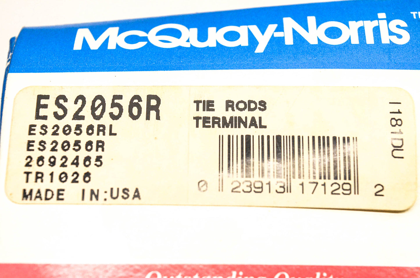 McQuay-Norris ES2056R, 2692465, TR1026 Tie Rod Kit NOS
