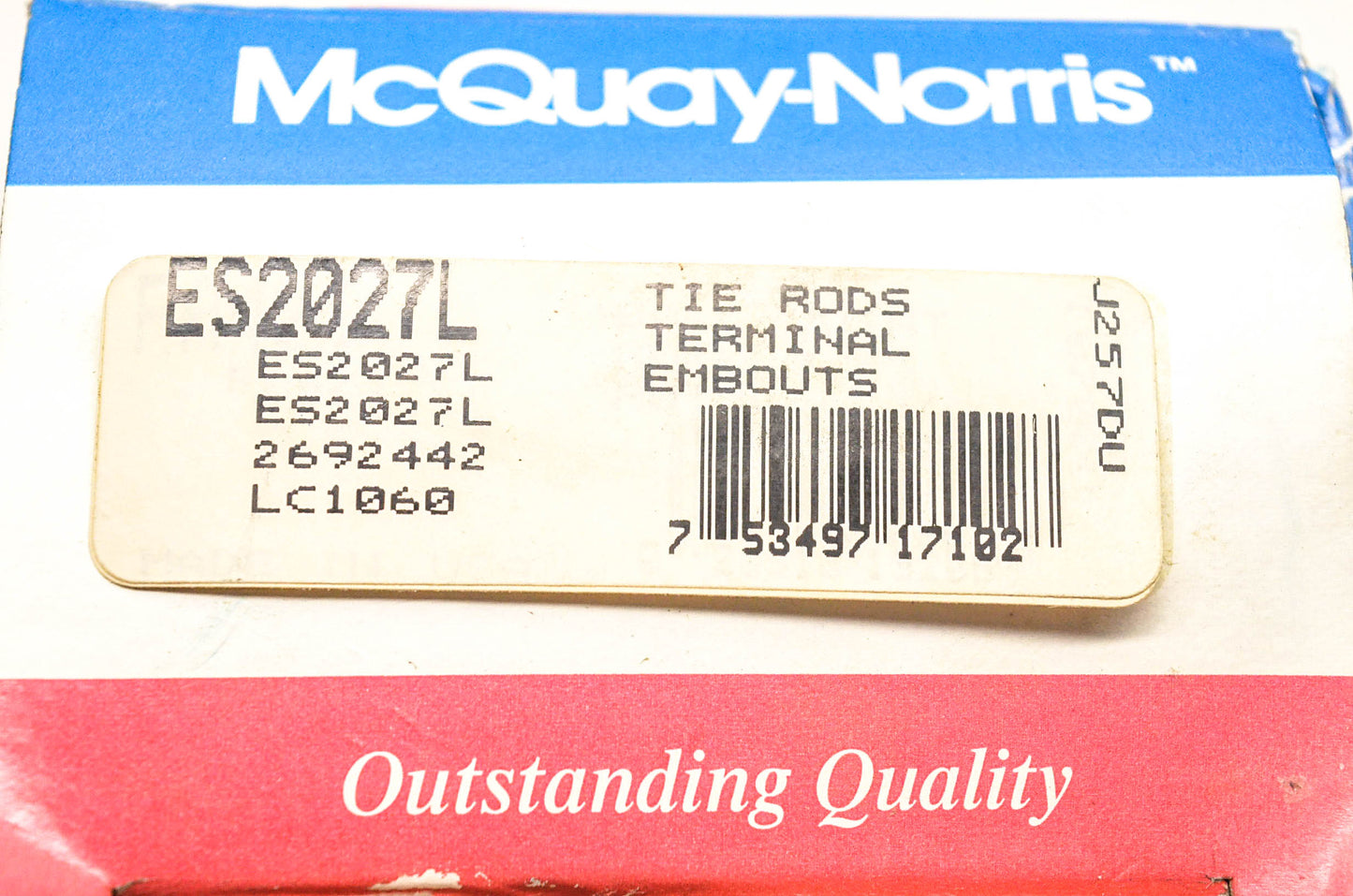McQuay-Norris ES2027L, 2692442, LC1060 Tie Rod Kit NOS