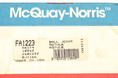McQuay-Norris FA1223, K6174, 10363 Ball Joint Kit NOS