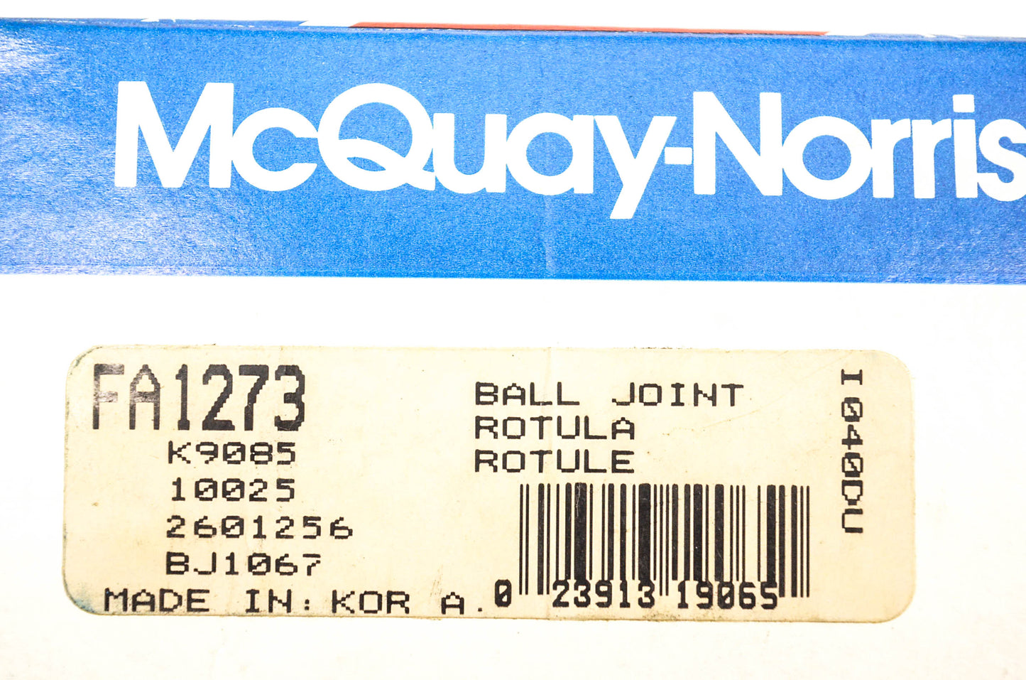McQuay-Norris FA1273, K9085, 10025 Ball Joint Kit NOS