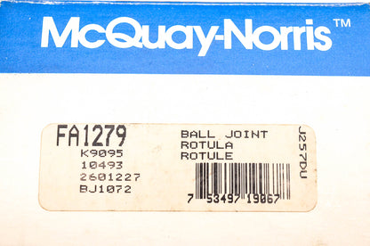 McQuay-Norris FA1279, K9095, 10493 Ball Joint Kit NOS