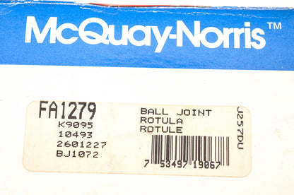 McQuay-Norris FA1279, K9095, 10493 Ball Joint Kit NOS