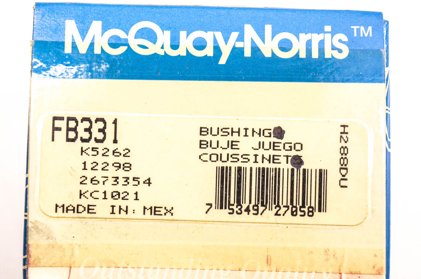 McQuay-Norris FB331, K5262, 12298 Bushings Qty 2 NOS