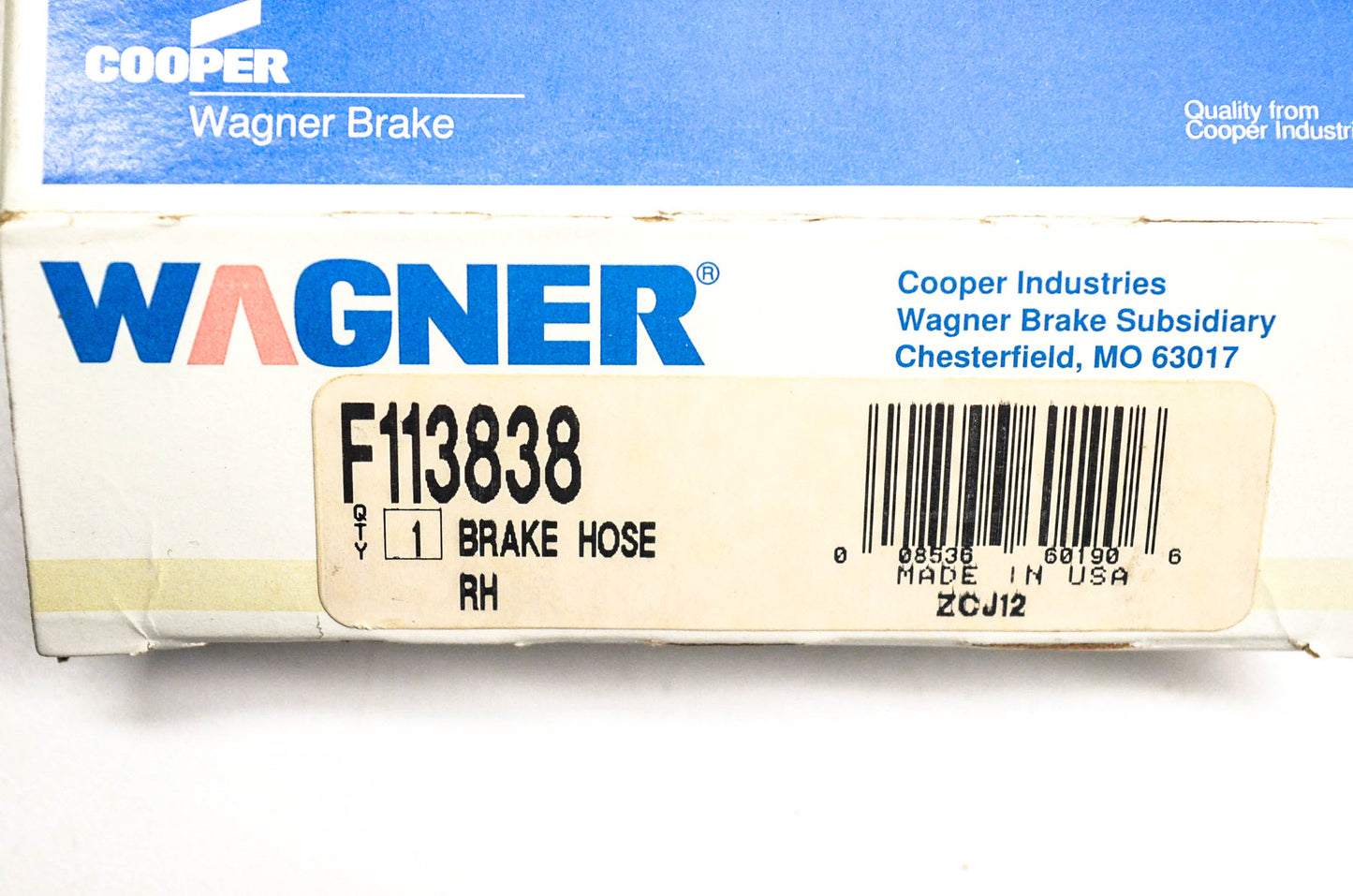 Wagner F113838 Brake Hose Front Left Drivers Side NOS