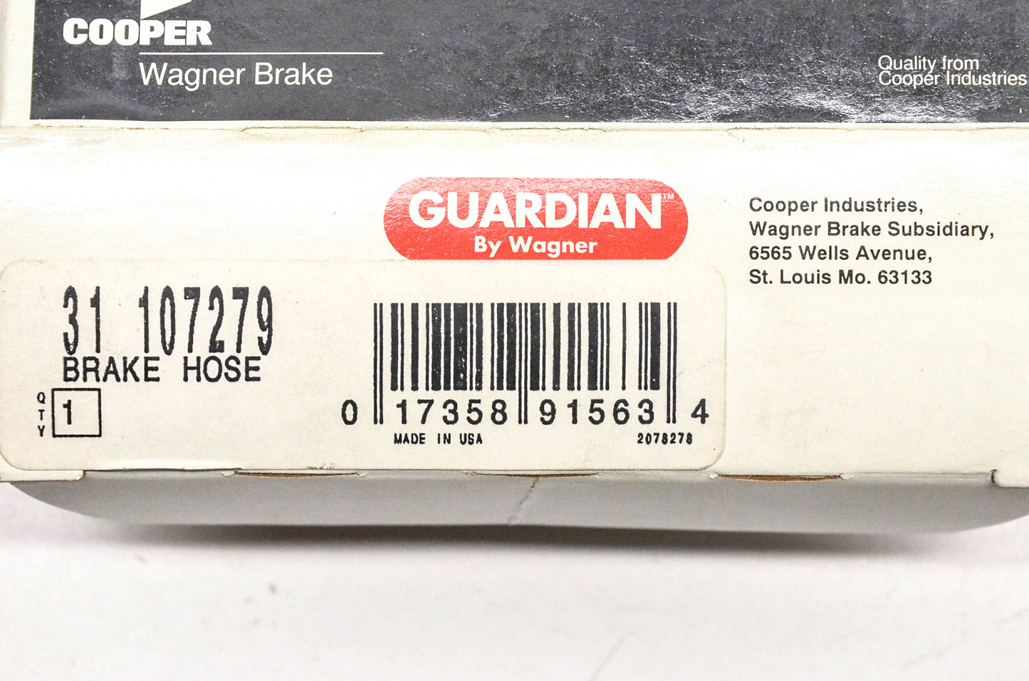 Wagner 31 107279, F107279 Guardian Brake Hose NOS