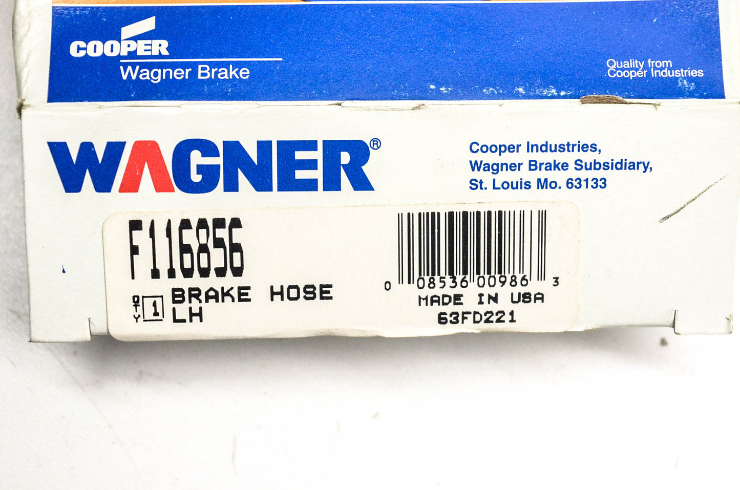 Wagner F116856 Brake Hose NOS