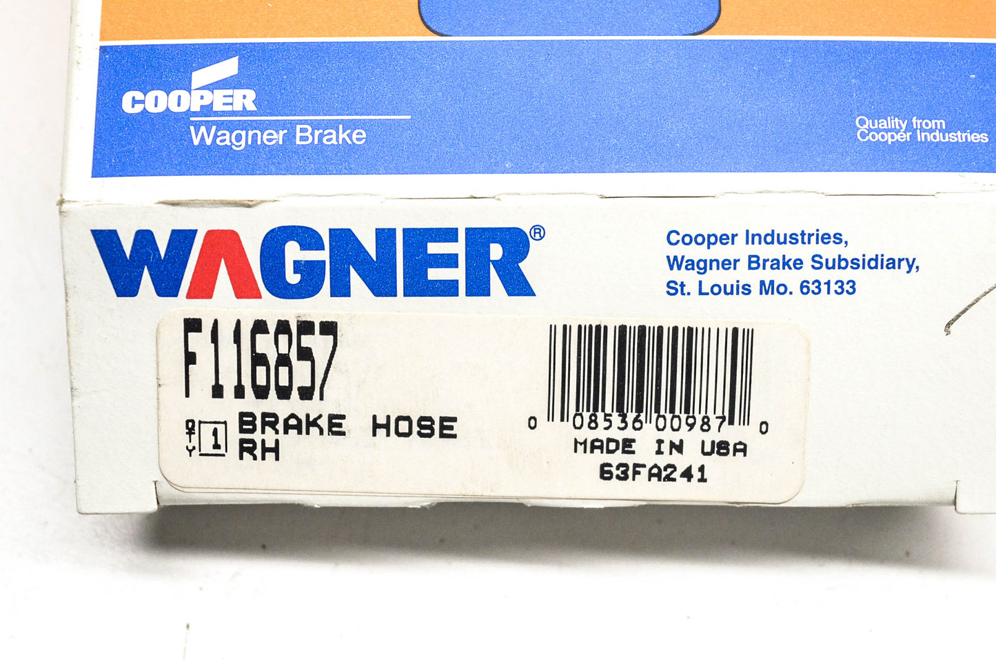 Wagner F116857 Brake Hose NOS