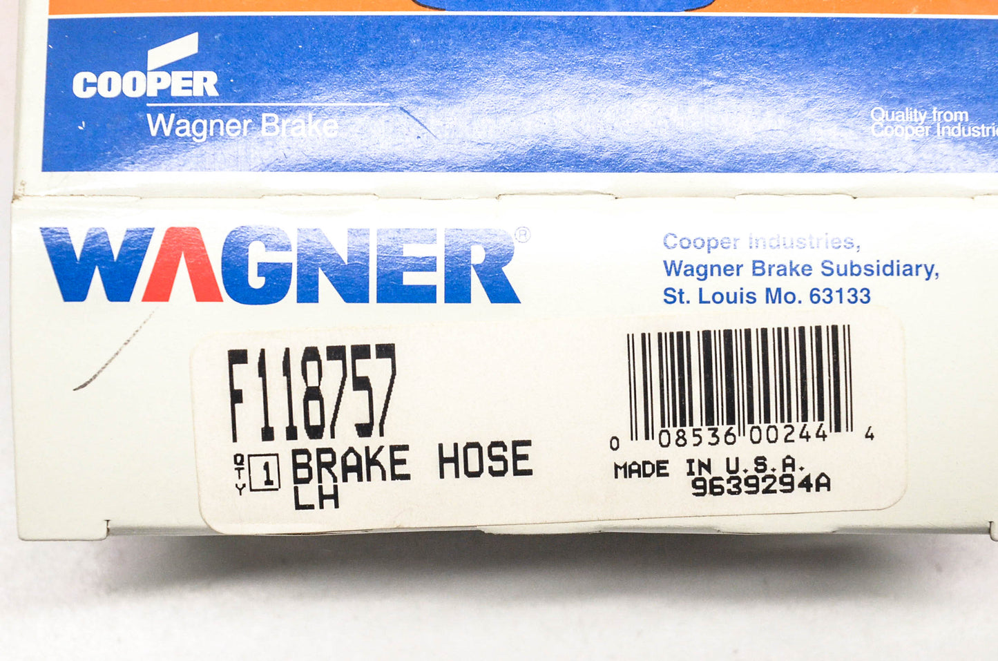 Wagner F118757 Brake Hose NOS