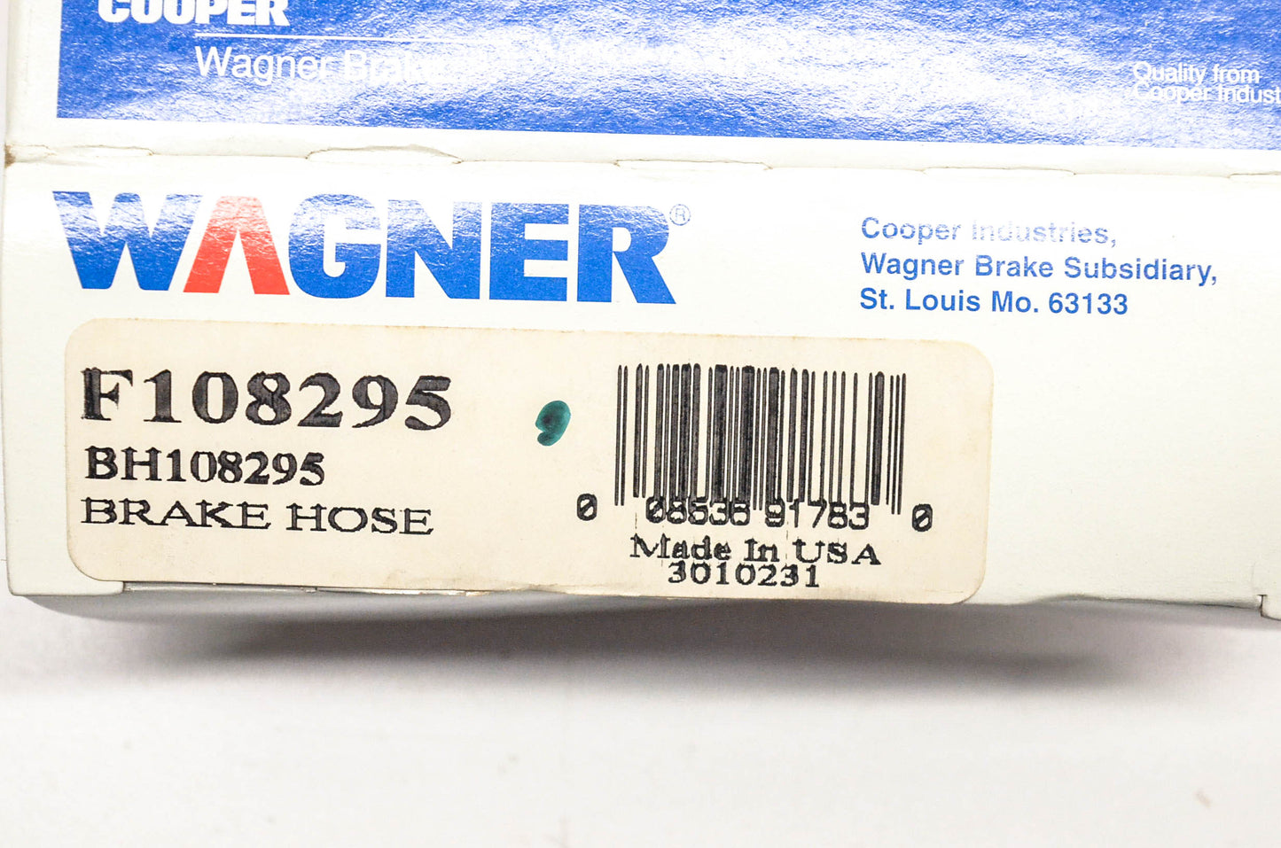 Wagner F108295, BH108295 Brake Hose NOS