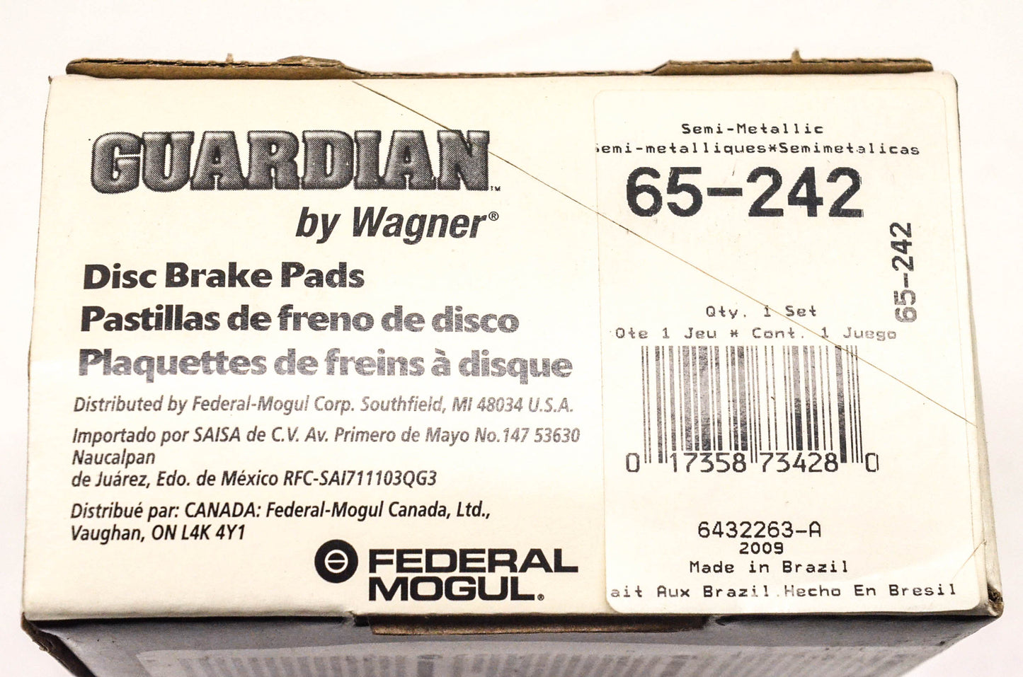 Wagner 65-242, 6432228-A Guardian Disc Brake Pad Kit NOS