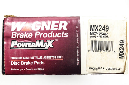 Wagner MX249, MX7125AR Powermax Disc Brake Pad Kit NOS