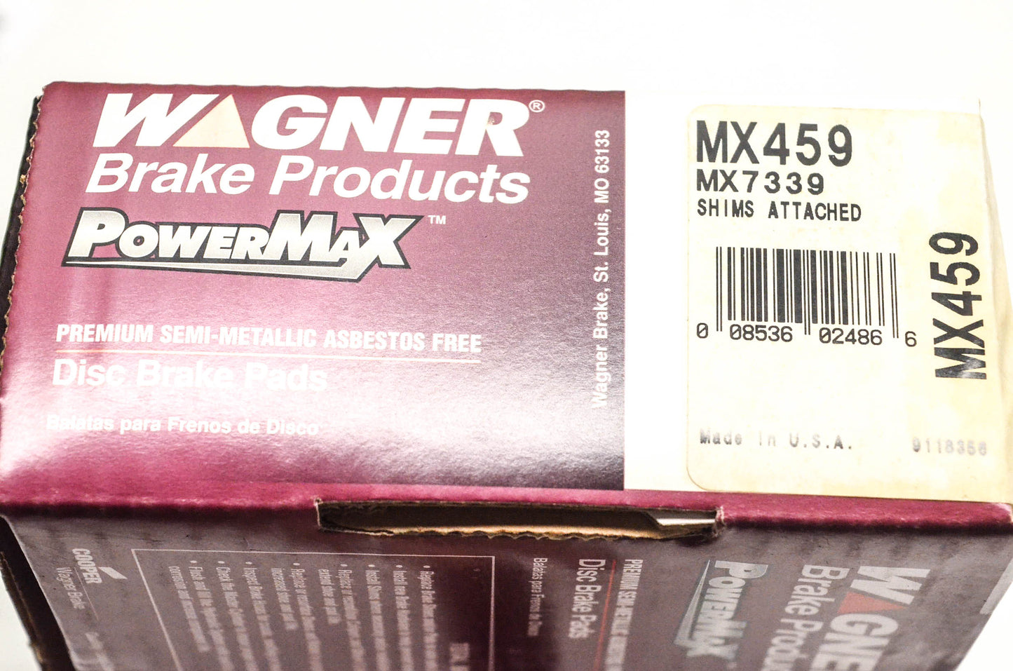 Wagner MX459, MX7339 Powermax Disc Brake Pad Kit NOS