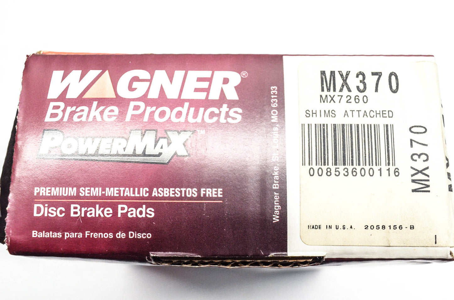 Wagner MX370, MX7260 Powermax Disc Brake Pad Kit NOS
