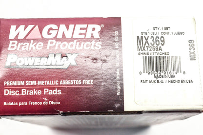 Wagner MX369, MX7259A Powermax Disc Brake Pad Kit NOS