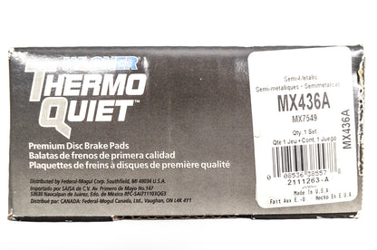Wagner MX436A, MX7549 Thermo Quiet Disc Brake Pad Kit NOS