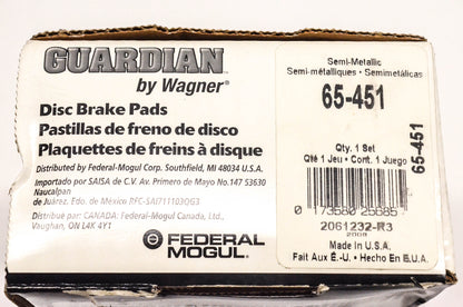 Wagner 65-451 Guardian Disc Brake Pad Kit NOS