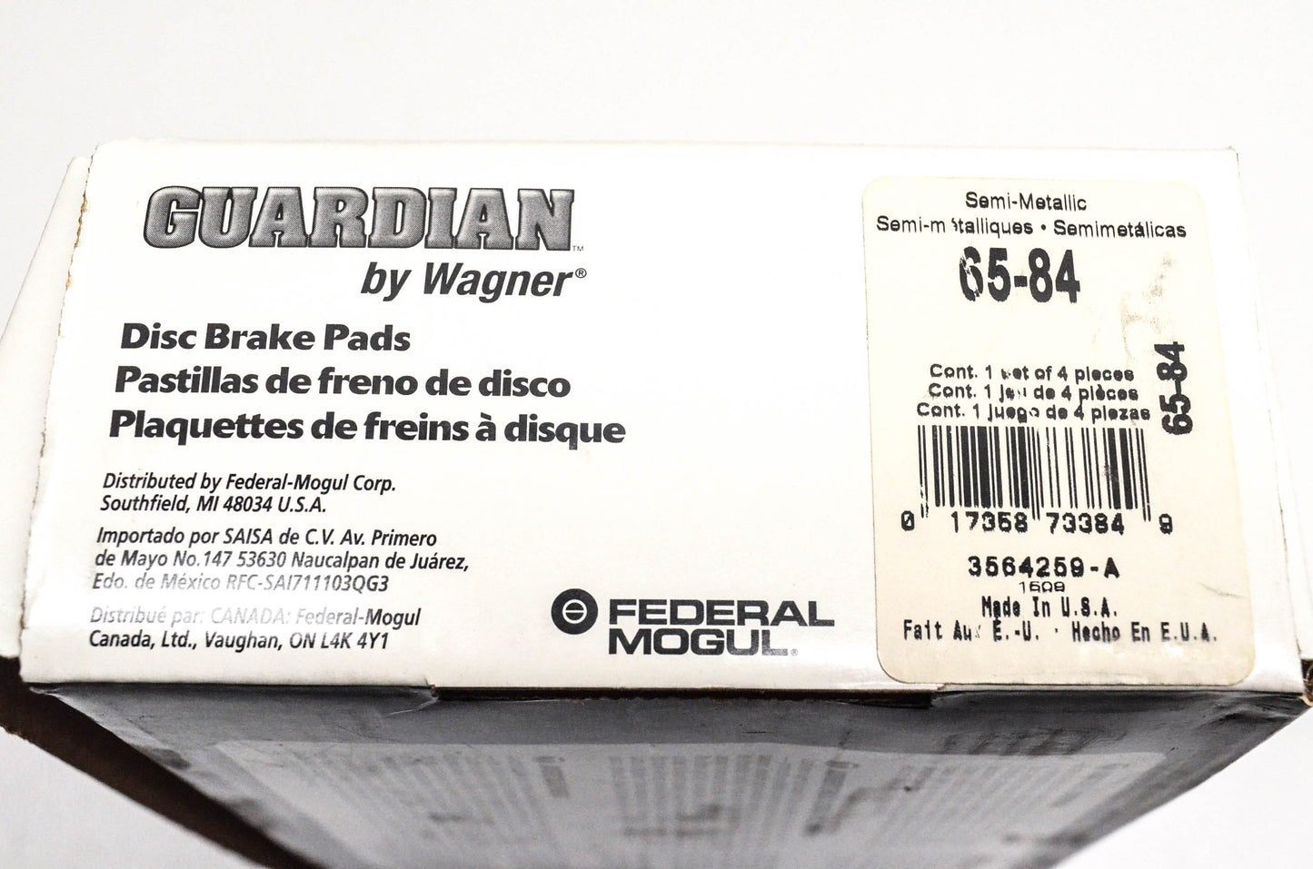 Wagner 65-84, 3564259-A Guardian Disc Brake Pad Kit NOS