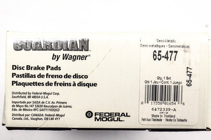 Wagner 65-477, 6474097-C1 Guardian Disc Brake Pad Kit NOS