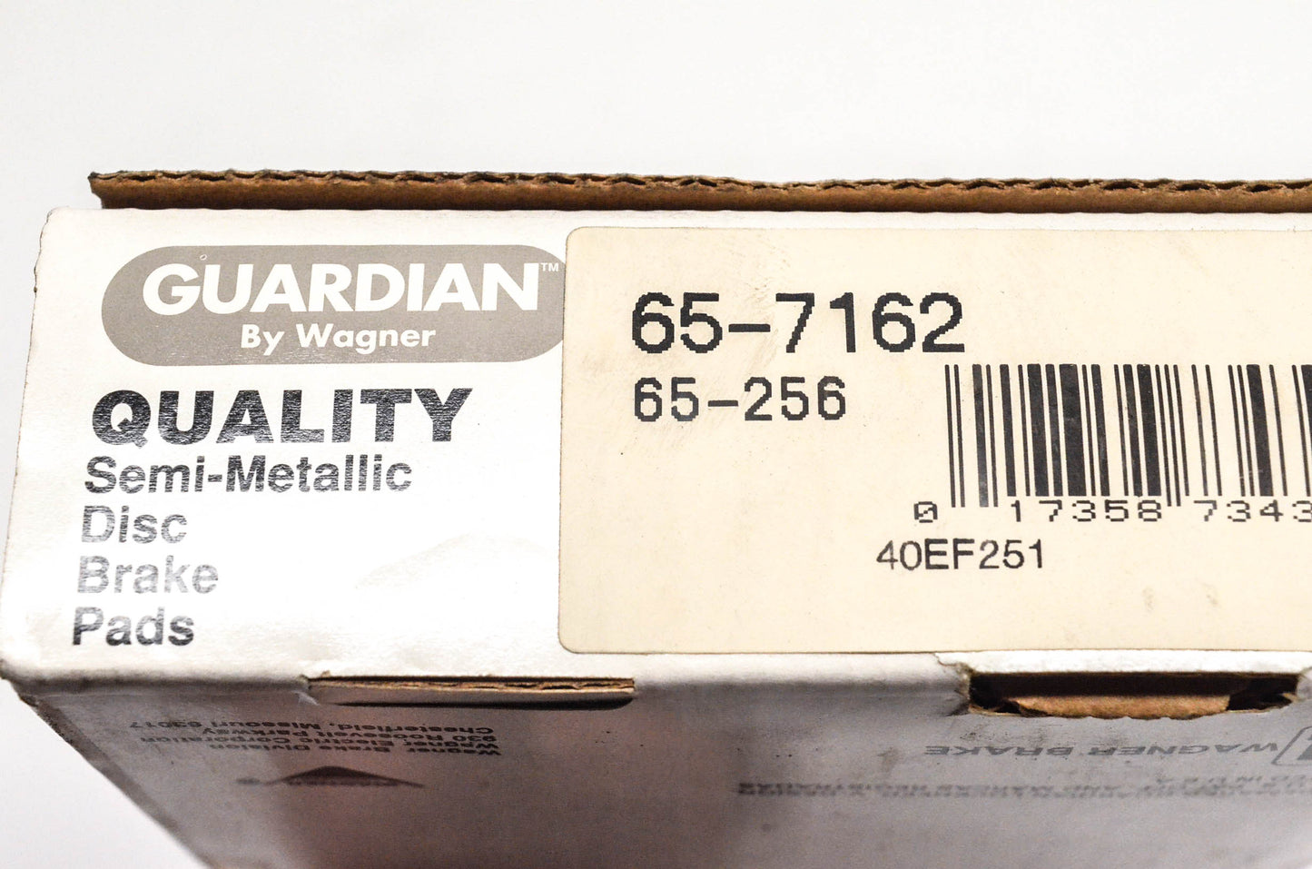 Wagner 65-7162, 65-256 Guardian Disc Brake Pad Kit NOS