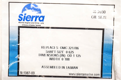 Sierra 18-2030, 321786 Oil Seal NOS