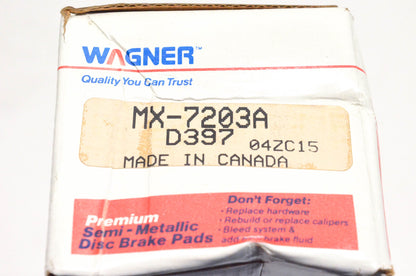 Wagner MX7203A, D397, 04ZC15 Semi Metallic Disc Brake Pad Kit NOS