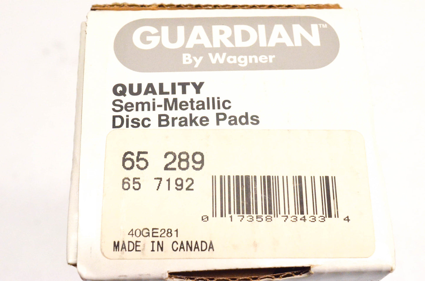 Wagner 65-289, 65-7192 Guardian Semi Metallic Disc Brake Pad Kit NOS