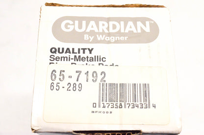 Wagner 65-289, 65-7192 Guardian Semi Metallic Disc Brake Pad Kit NOS