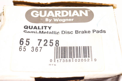 Wagner 65-367, 65-7258 Guardian Semi Metallic Disc Brake Pad Kit NOS