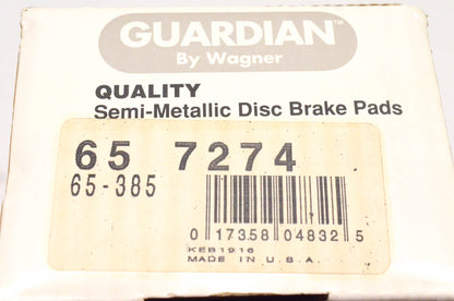 Wagner 65-385, 65-7274 Guardian Semi Metallic Disc Brake Pad Kit NOS