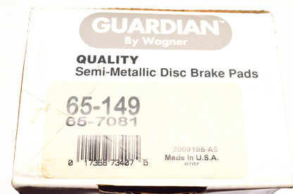 Wagner 65-149, 65-7081 Guardian Semi Metallic Disc Brake Pad Kit NOS
