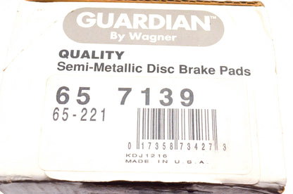 Wagner 65-7139, 65-221 Guardian Semi Metallic Disc Brake Pad Kit NOS