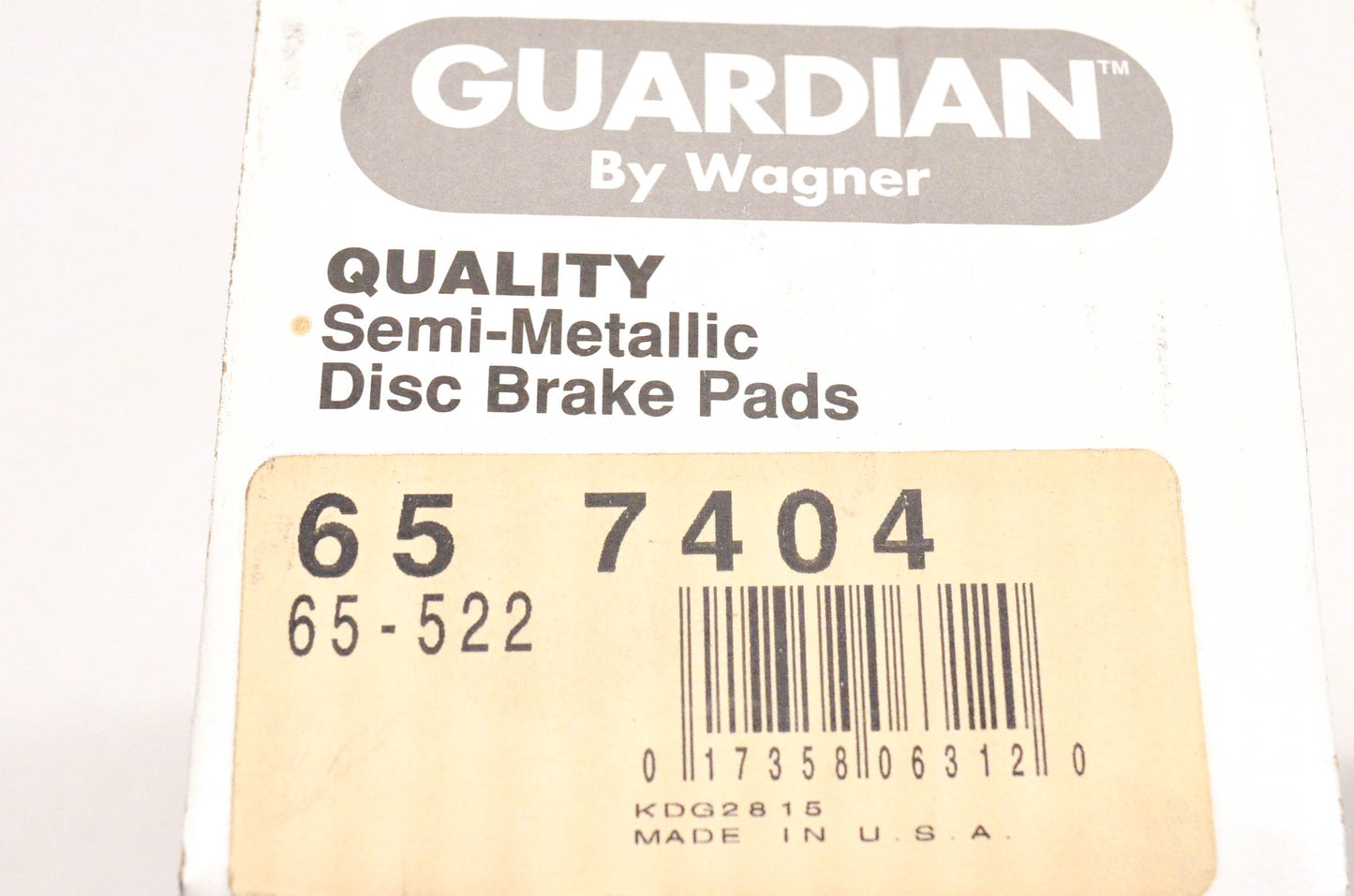 Wagner 65-7404, 65-522 Guardian Semi Metallic Disc Brake Pad Kit NOS