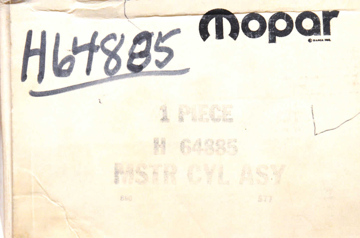 Mopar H64885, H-64885 Master Brake Cylinder Assembly NOS