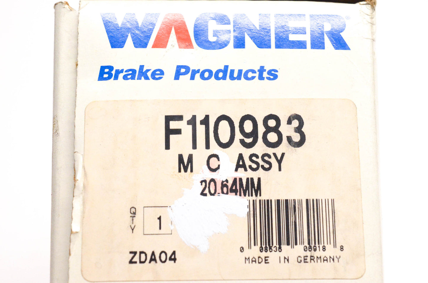 Wagner F110983 Master Brake Cylinder Assembly NOS