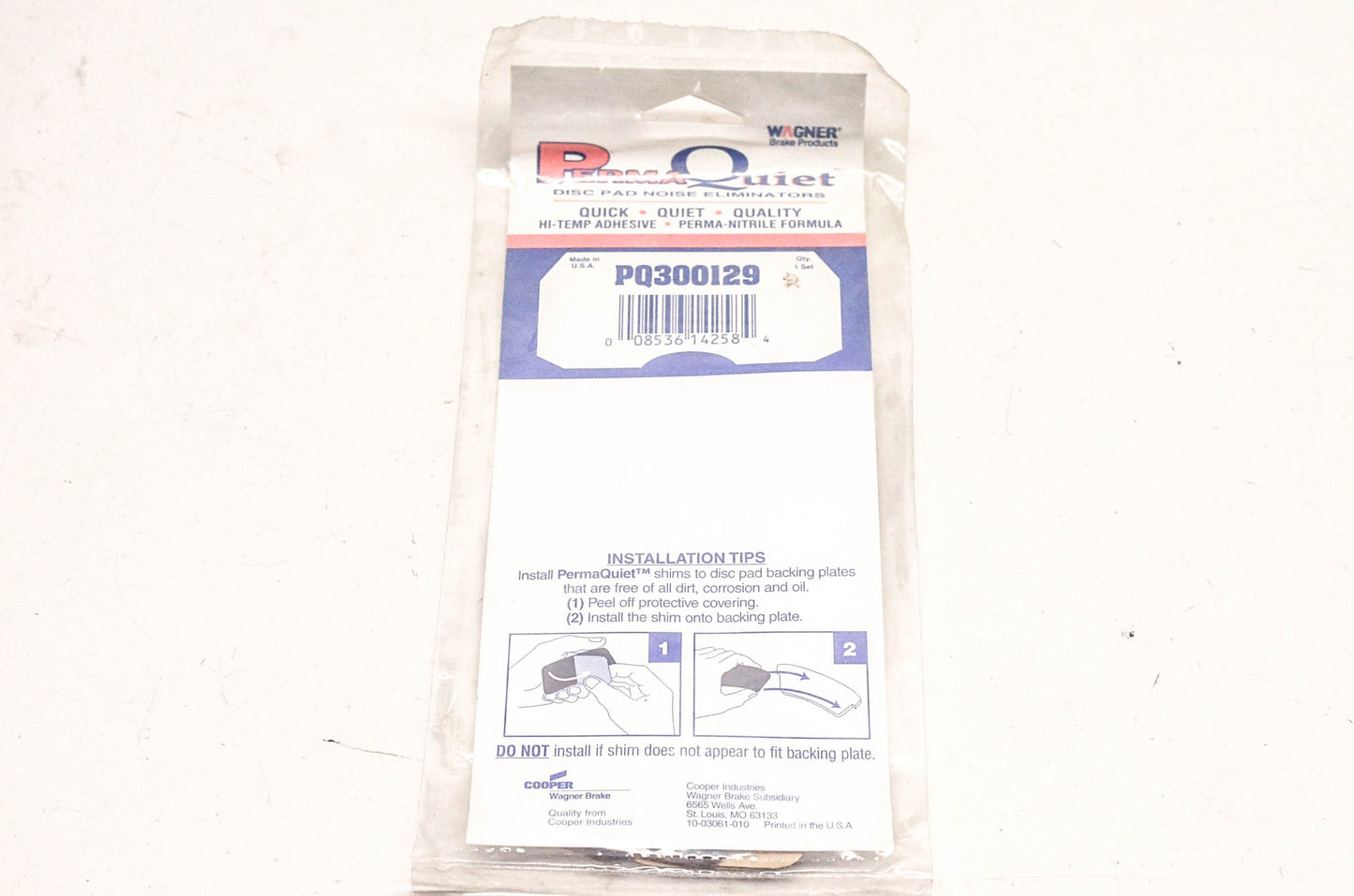 Wagner PQ300129 Disc Brake Shim Kit NOS