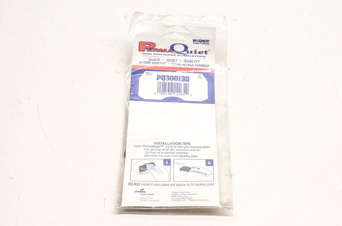 Wagner PQ300135 Disc Brake Shim Kit NOS