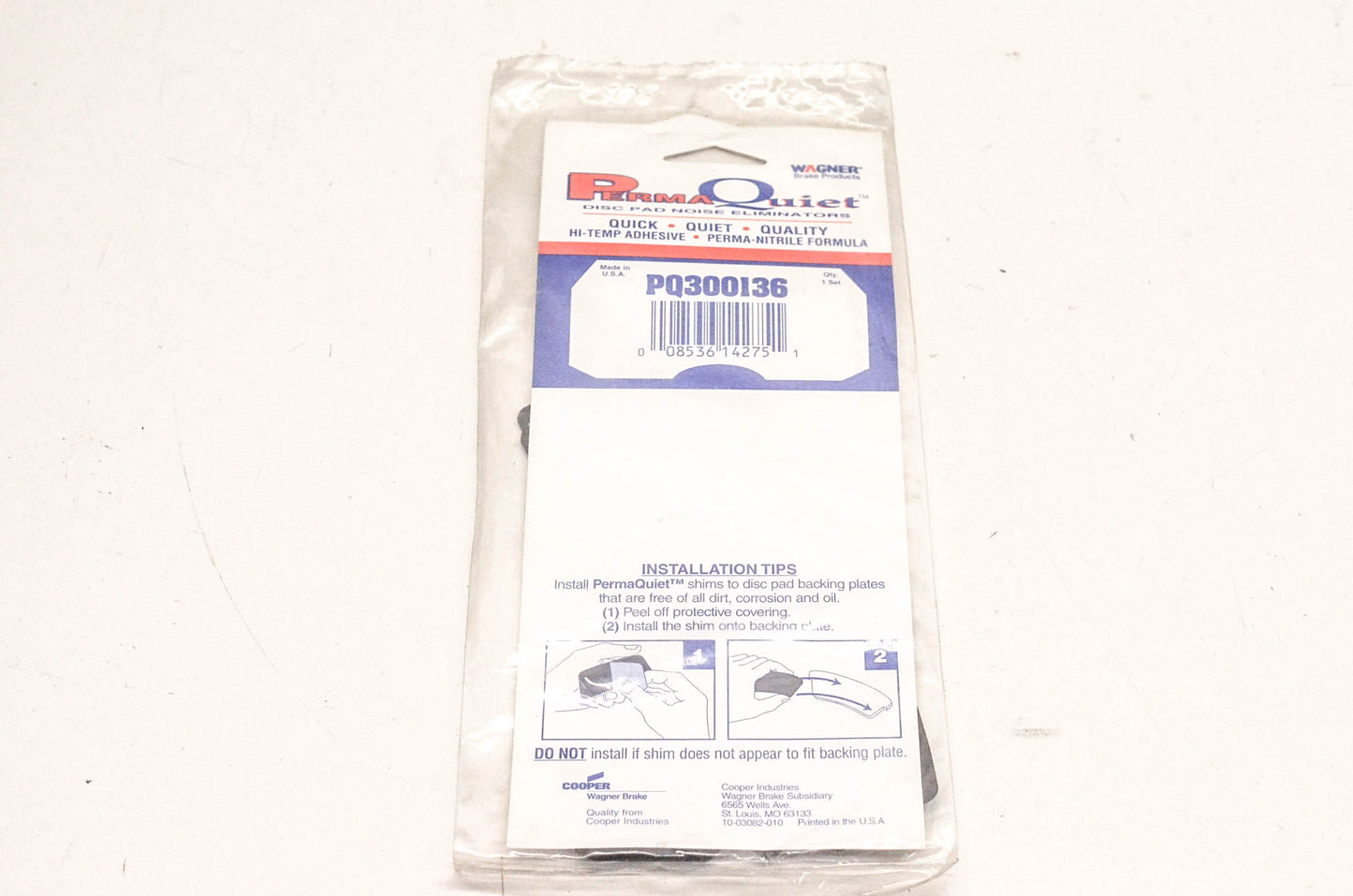 Wagner PQ300136 Disc Brake Shim Kit NOS