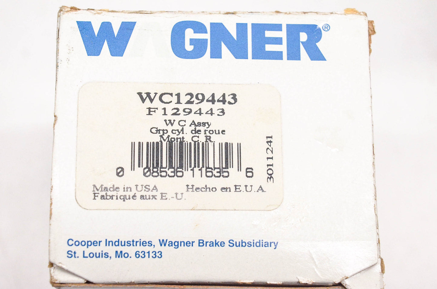 Wagner WC129443, F129443, 119642 Wheel Cylinder Assembly NOS