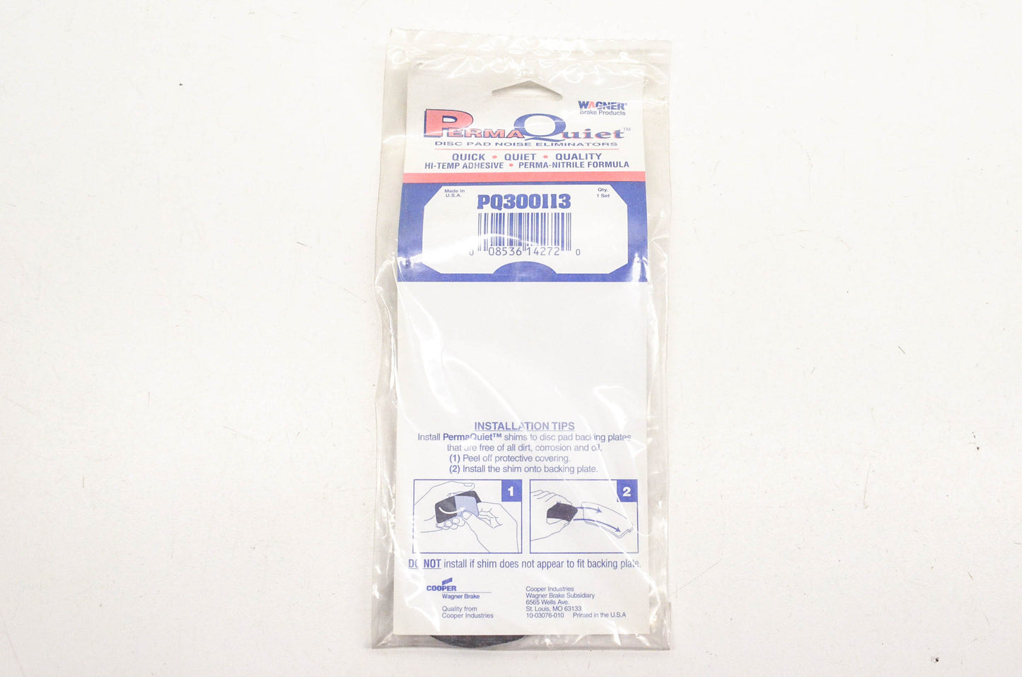 Wagner PQ300113 Perma Quiet Disc Brake Shim Kit NOS