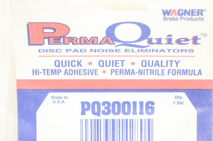 Wagner PQ300116 Perma Quiet Disc Brake Shim Kit NOS