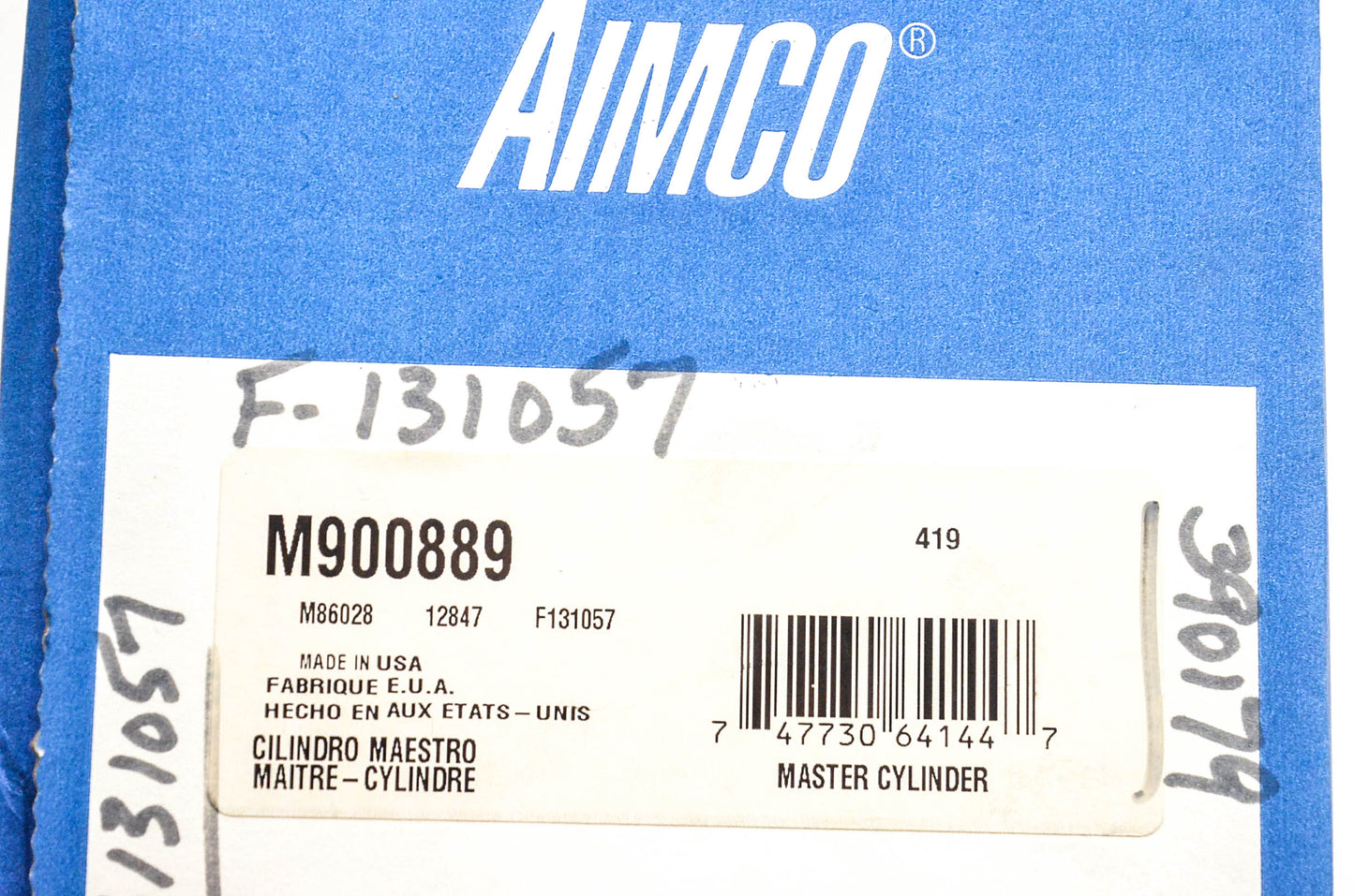 Aimco M900889, M86028, 12847 Master Cylinder Assembly Kit NOS