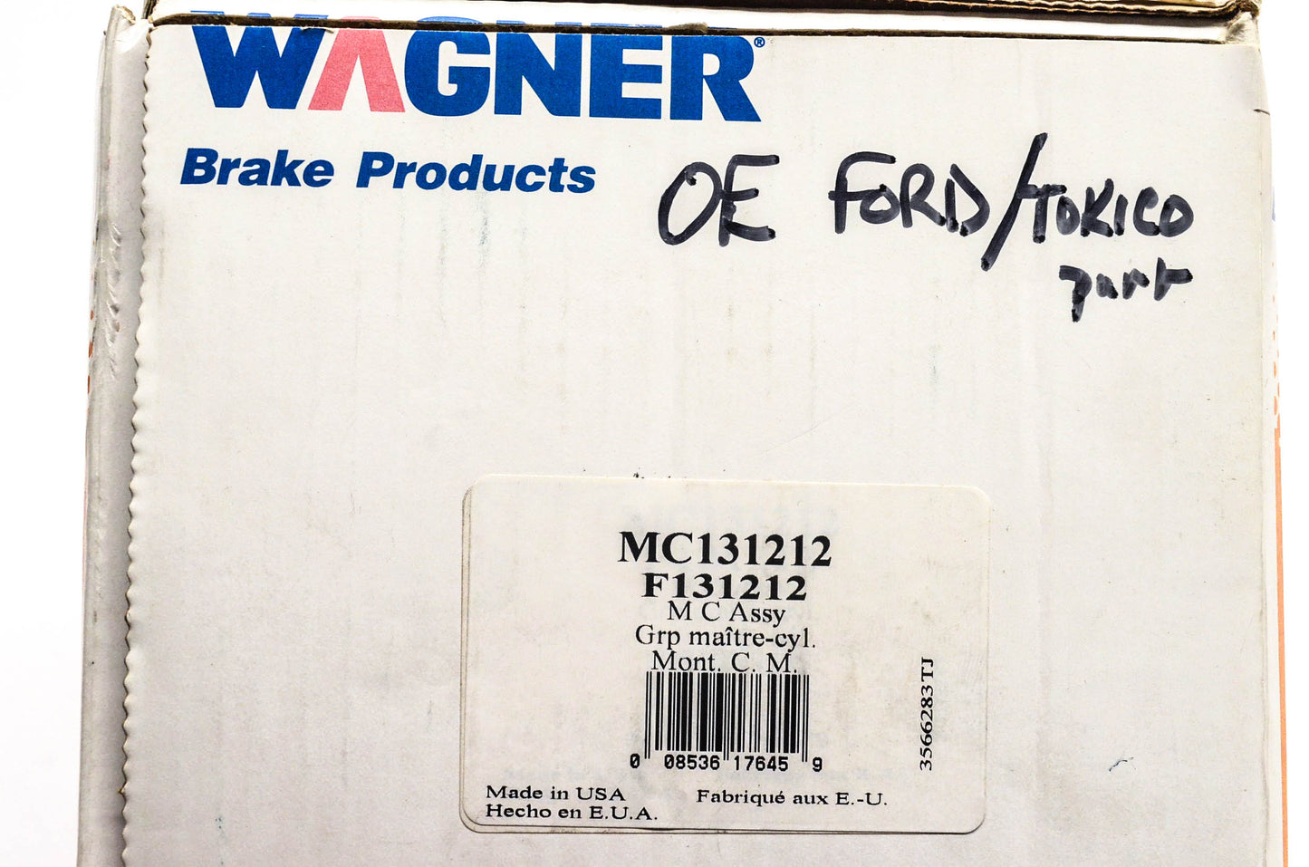 Wagner MC131212, F131212 Master Cylinder Assembly NOS
