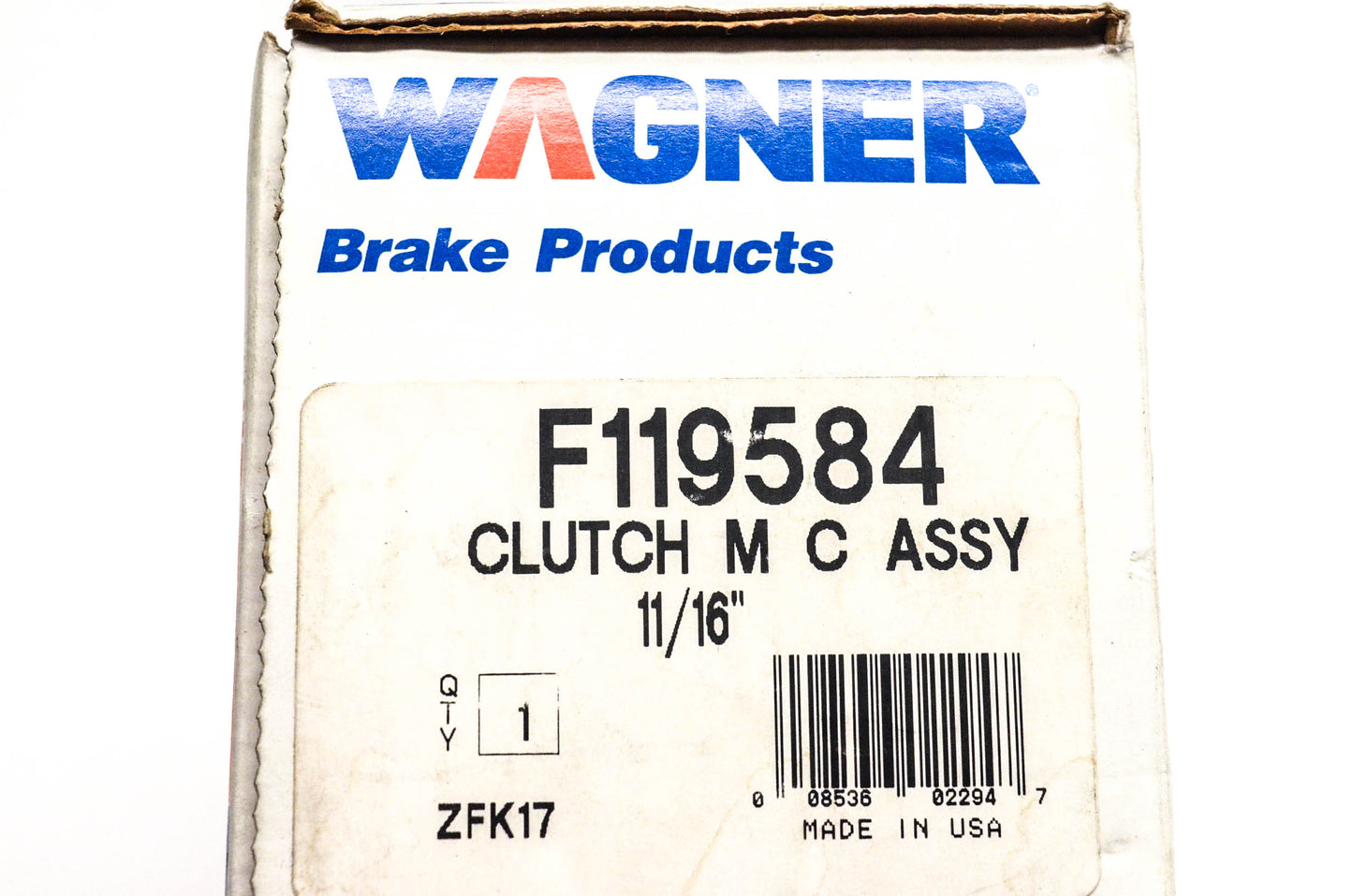 Wagner F119584, FE129547 Master Cylinder Assembly NOS