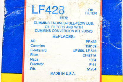 Hastings LF428, 158139, CH-211A Oil Filter NOS
