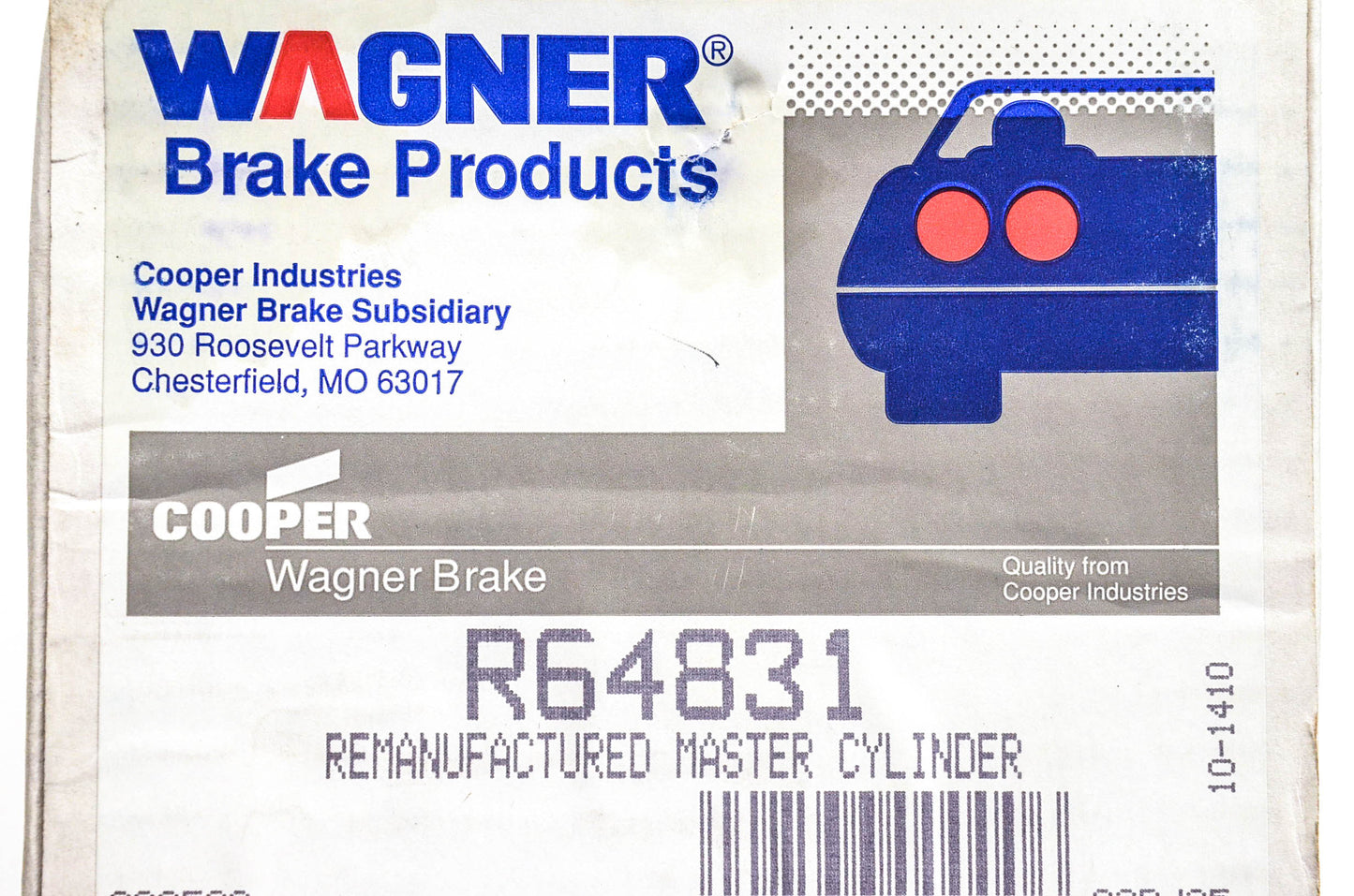 Wagner R64831 Remanufactured Master Cylinder Assembly NOS