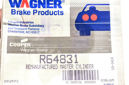 Wagner R64831 Remanufactured Master Cylinder Assembly NOS