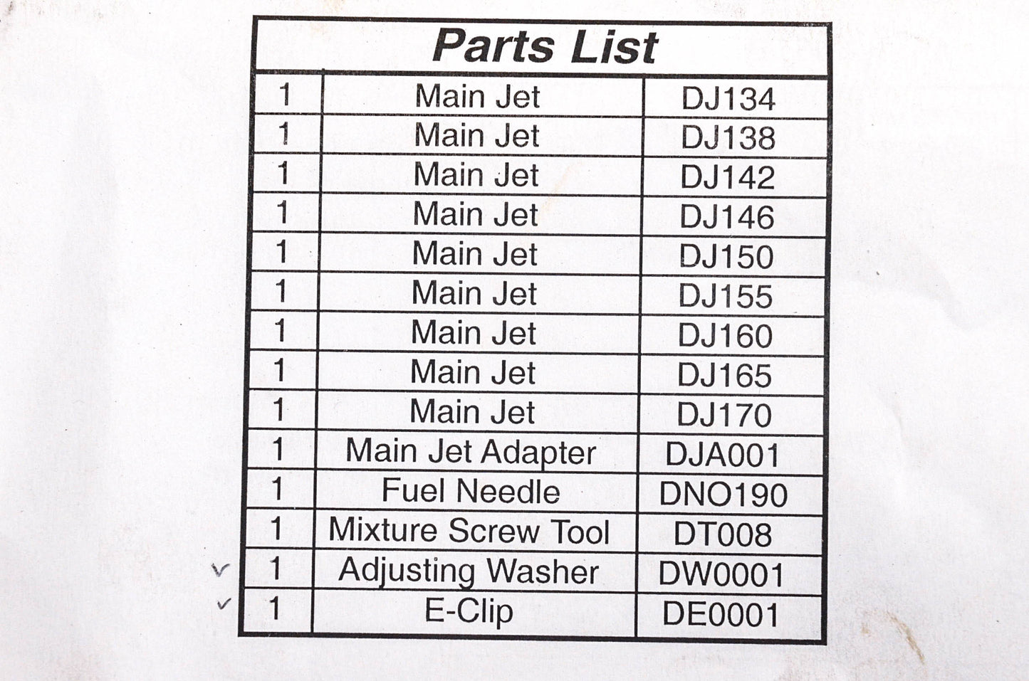 DynoJet 408058, Q121 ATV Jet Kit NOS