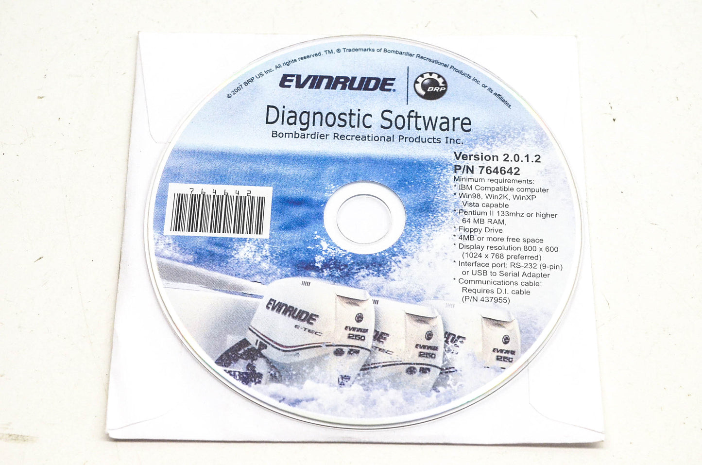 Evinrude 763724 Diagnostic Software Version 2.0.1.2 CDRom
