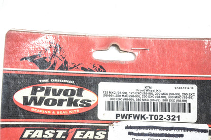 Pivot Works PWFWK-T02-321 Front Wheel Bearing Kit NOS
